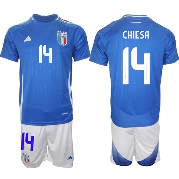 2024-25 Italy #14 Federico Chiesa Blue Home Soccer Adidas Jersey