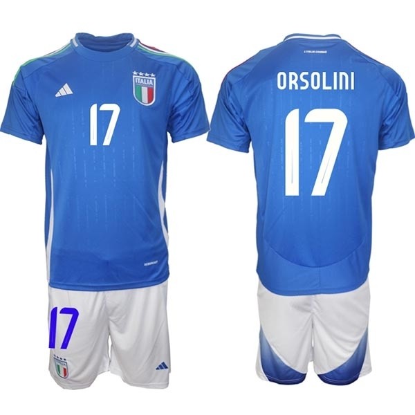 2024-25 Italy #17 Riccardo Orsolini Blue Home Soccer Adidas Jersey