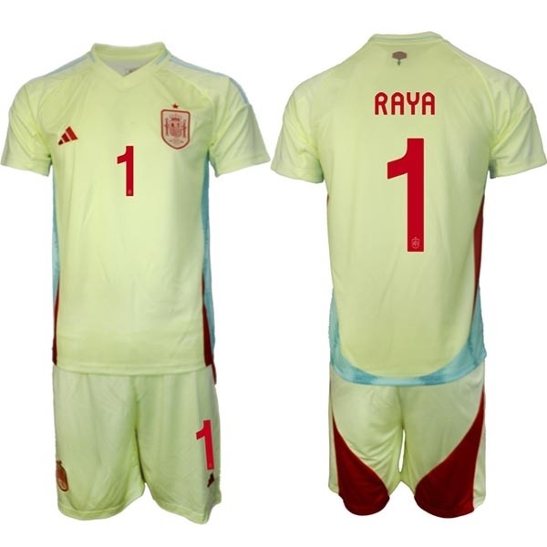 2024-25 Spain #1 David Raya Yellow Away Soccer Adidas Jersey