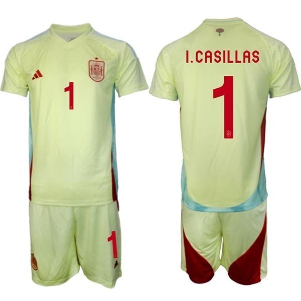 2024-25 Spain #1 I.Casillas Yellow Away Soccer Adidas Jersey