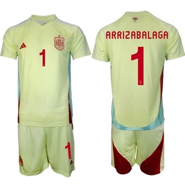 2024-25 Spain #1 Kepa Arrizabalaga Yellow Away Soccer Adidas Jersey