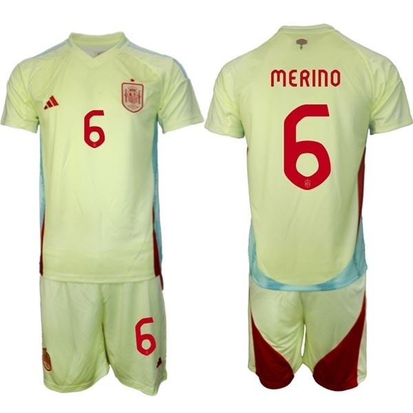 2024-25 Spain #6 Mikel Merino Yellow Away Soccer Adidas Jersey