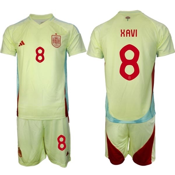 2024-25 Spain #8 Xavi Hernandez Yellow Away Soccer Adidas Jersey