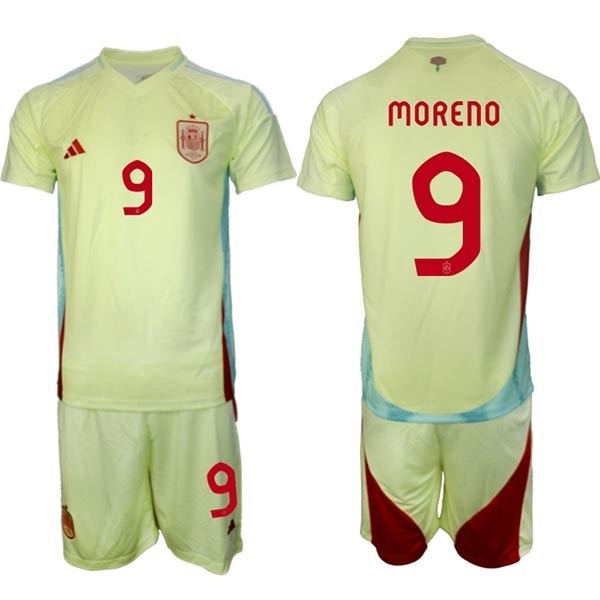 2024-25 Spain #9 Gerard Moreno Yellow Away Soccer Adidas Jersey