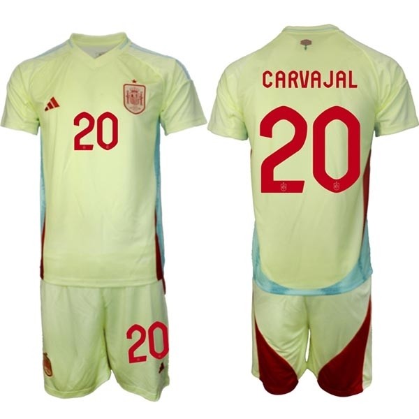 2024-25 Spain #20 Dani Carvajal Yellow Away Soccer Adidas Jersey