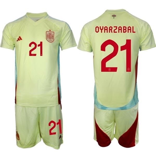 2024-25 Spain #21 Mikel Oyarzabal Yellow Away Soccer Adidas Jersey