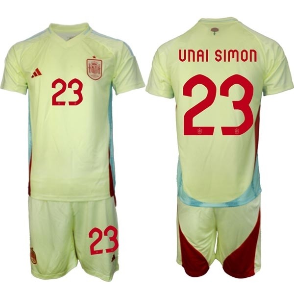 2024-25 Spain #23 Unai Simon Yellow Away Soccer Adidas Jersey