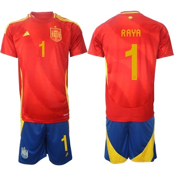 2024-25 Spain #1 David Raya Red Home Soccer Adidas Jersey