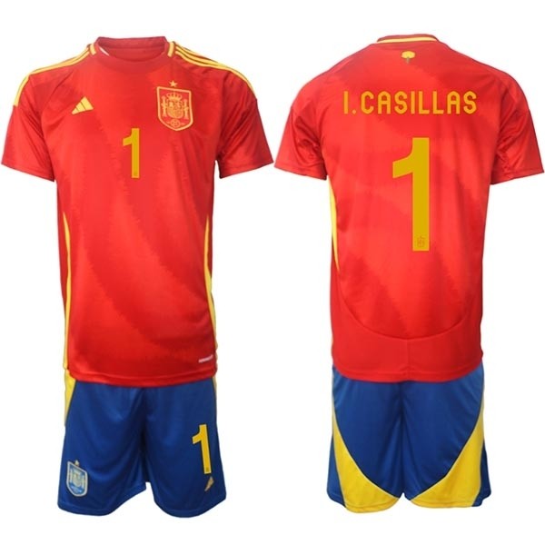 2024-25 Spain #1 I.Casillas Red Home Soccer Adidas Jersey