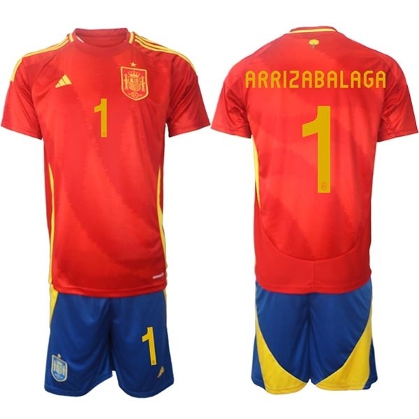 2024-25 Spain #1 Kepa Arrizabalaga Red Home Soccer Adidas Jersey