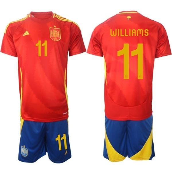 2024-25 Spain #11 Nico Williams Red Home Soccer Adidas Jersey