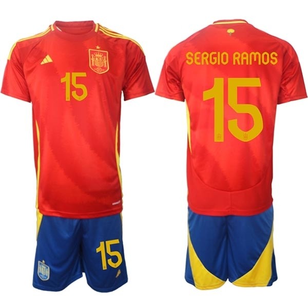 2024-25 Spain #15 Sergio Ramos Red Home Soccer Adidas Jersey