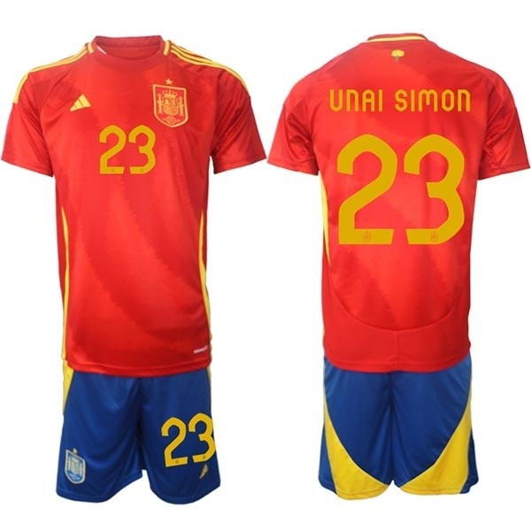 2024-25 Spain #23 Unai Simon Red Home Soccer Adidas Jersey