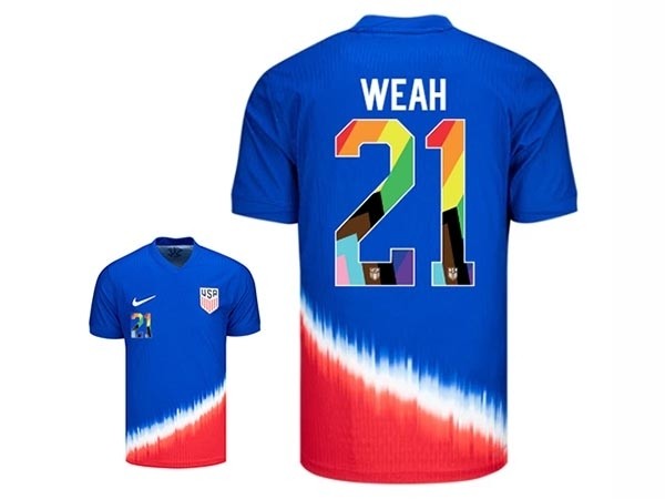 2024-25 USA #21 Weah Blue Away Soccer Jersey