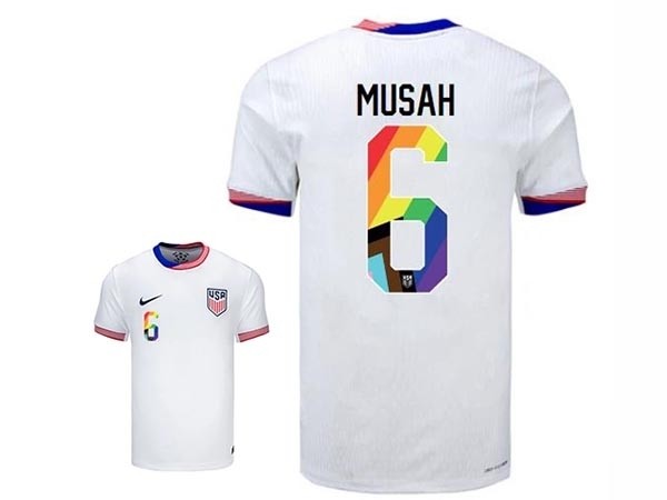 2024-25 USA #6 Musah White Home Soccer Jersey