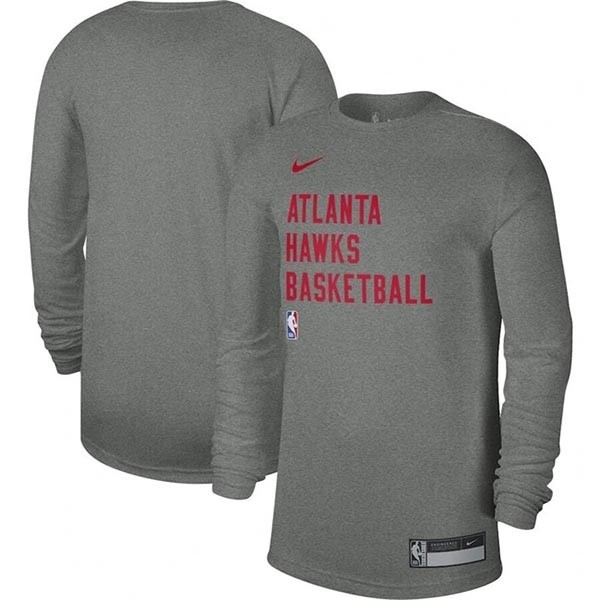 Men's Atlanta Hawks Heather Gray 2023-24 Legend On-Court Practice Long Sleeve T-Shirt