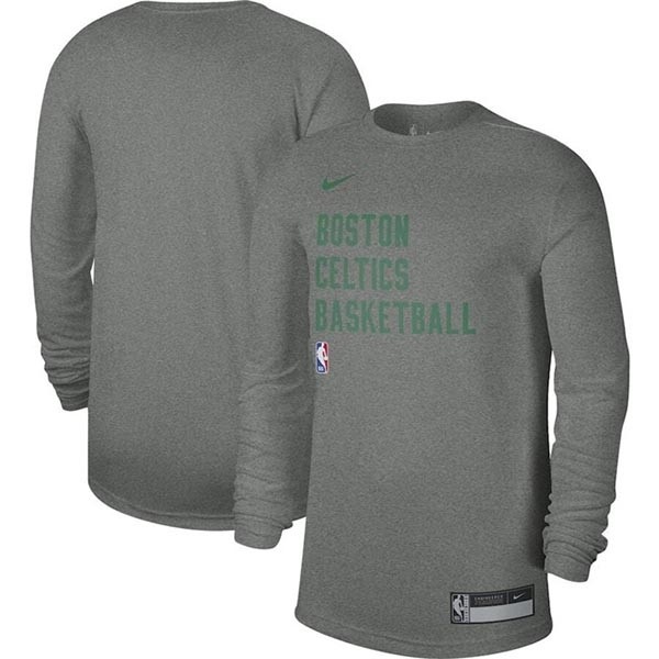 Men's Boston Celtics Heather Gray 2023-24 Legend On-Court Practice Long Sleeve T-Shirt