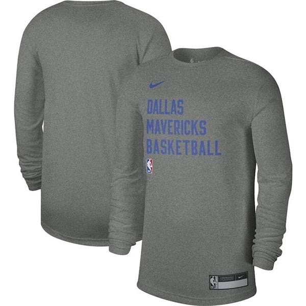 Men's Dallas Mavericks Heather Gray 2023-24 Legend On-Court Practice Long Sleeve T-Shirt