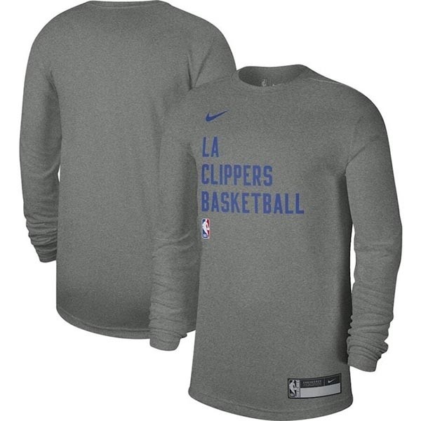 Men's Los Angeles Clippers Heather Gray 2023-24 Legend On-Court Practice Long Sleeve T-Shirt