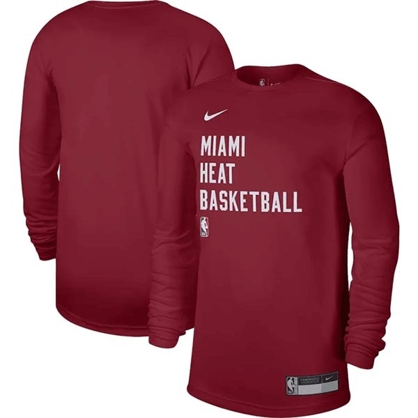 Men's Miami Heat Red 2023-24 Legend On-Court Practice Long Sleeve T-Shirt