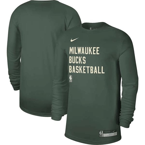 Men's Milwaukee Bucks Hunter Green 2023-24 Legend On-Court Practice Long Sleeve T-Shirt