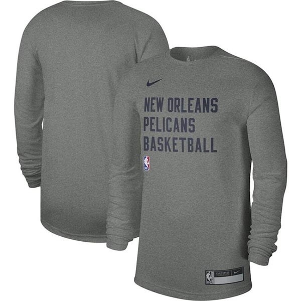 Men's New Orleans Pelicans Heather Gray 2023-24 Legend On-Court Practice Long Sleeve T-Shirt