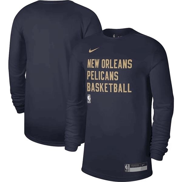 Men's New Orleans Pelicans Navy 2023-24 Legend On-Court Practice Long Sleeve T-Shirt