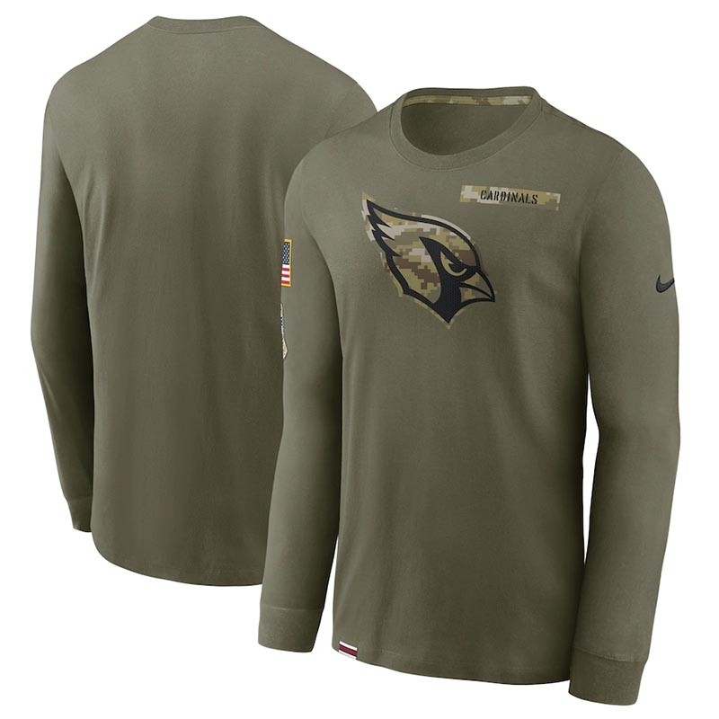 Men's Arizona Cardinals Nike Olive 2021 Salute To Service Performance Long Sleeve T-Shirt