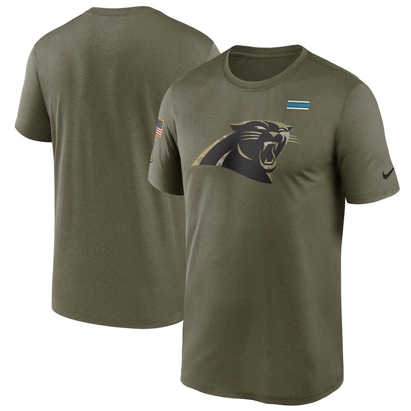 Men's Carolina Panthers Nike Olive 2021 Salute To Service Legend Performance T-Shirt