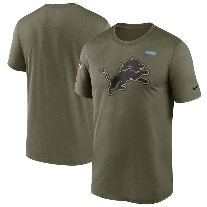 Men's Detroit Lions Nike Olive 2021 Salute To Service Legend Performance T-Shirt