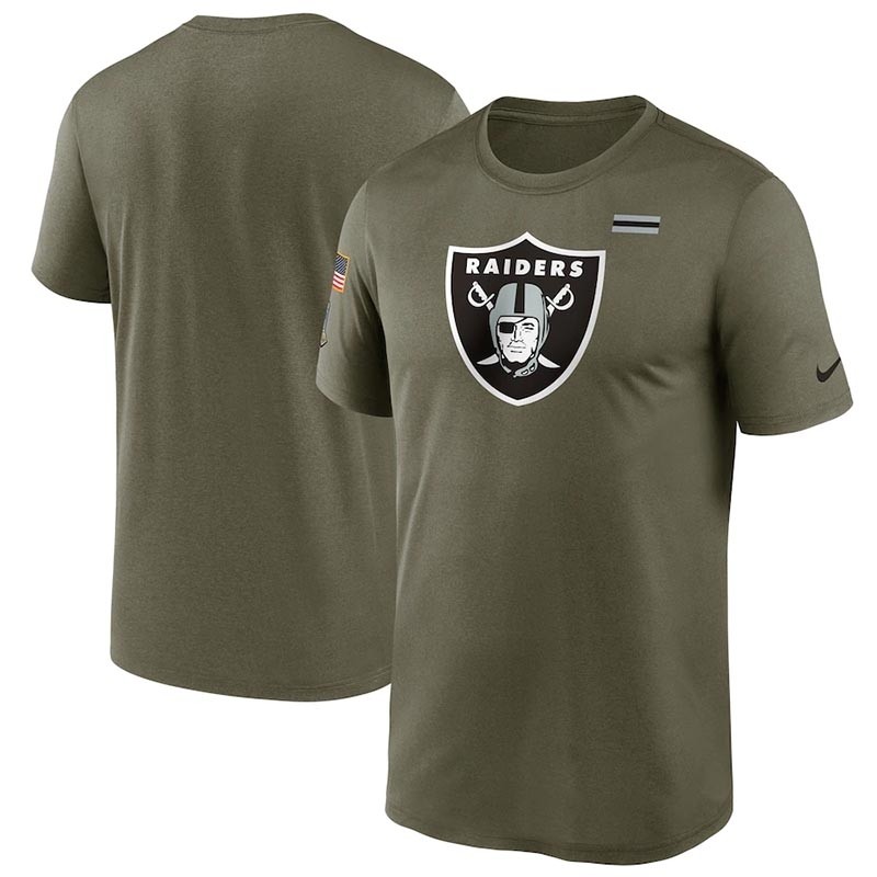 Men's Las Vegas Raiders Nike Olive 2021 Salute To Service Legend Performance T-Shirt