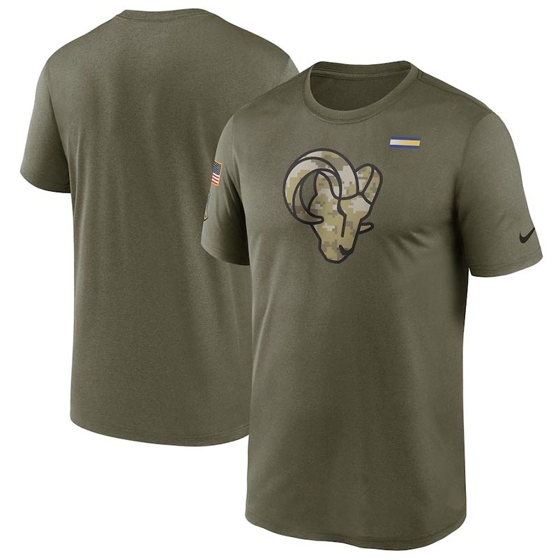 Men's Los Angeles Rams Nike Olive 2021 Salute To Service Legend Performance T-Shirt