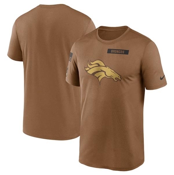 Men's Denver Broncos 2023 Brown Salute To Service Legend Performance T-Shirt