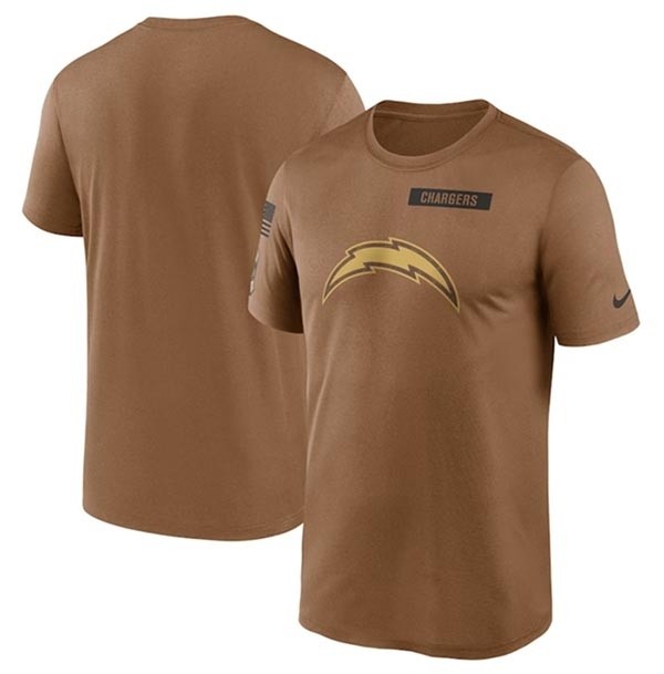 Men's Los Angeles Chargers 2023 Brown Salute To Service Legend Performance T-Shirt