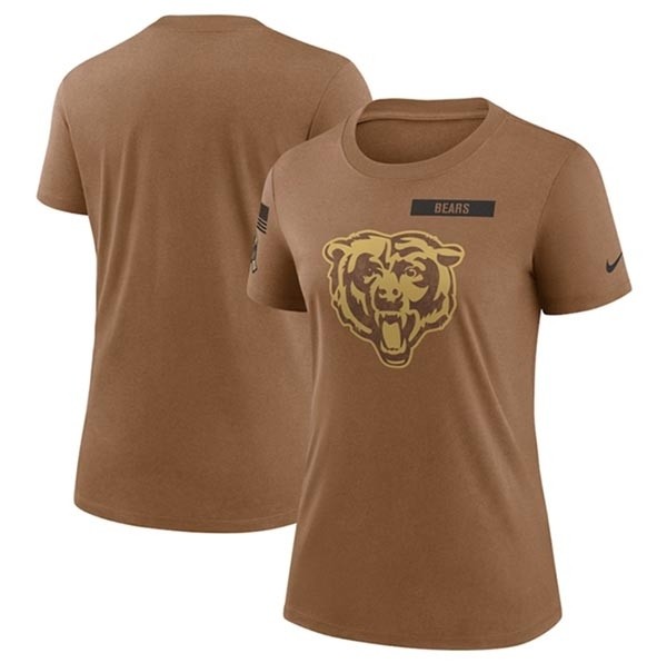 Women's Chicago Bears 2023 Brown Salute To Service Legend Performance T-Shirt(Run Small)