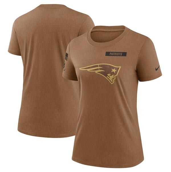 Women's New England Patriots 2023 Brown Salute To Service Legend Performance T-Shirt(Run Small)