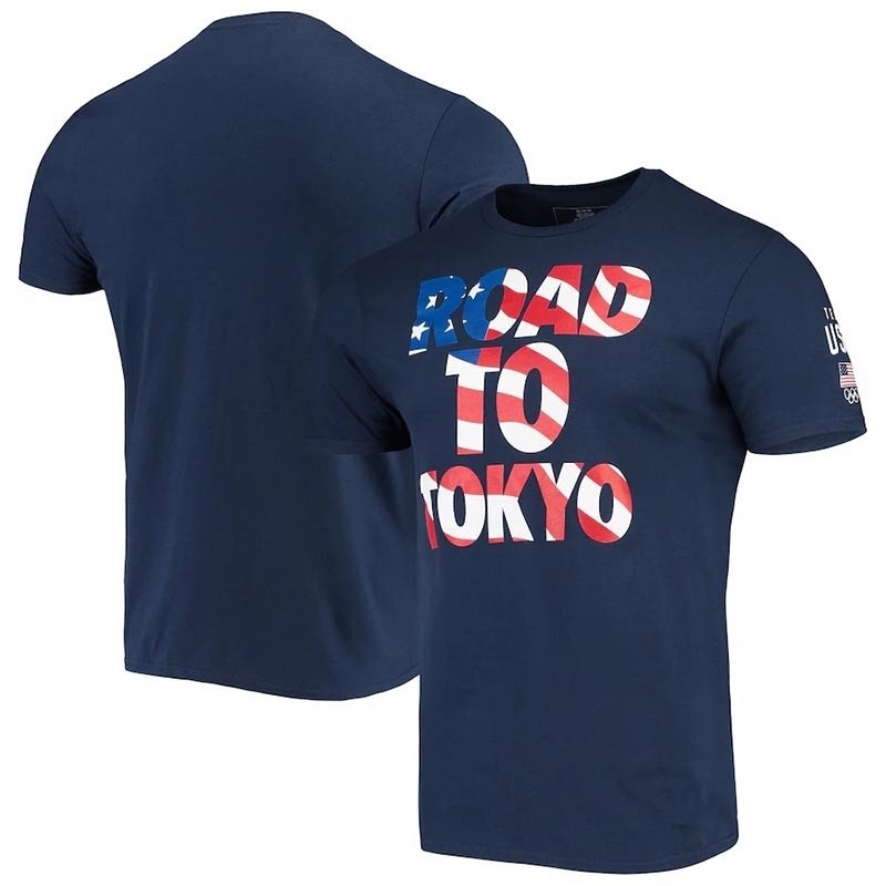 Team USA 2020 Summer Olympics Tokyo Waves Navy T-Shirt