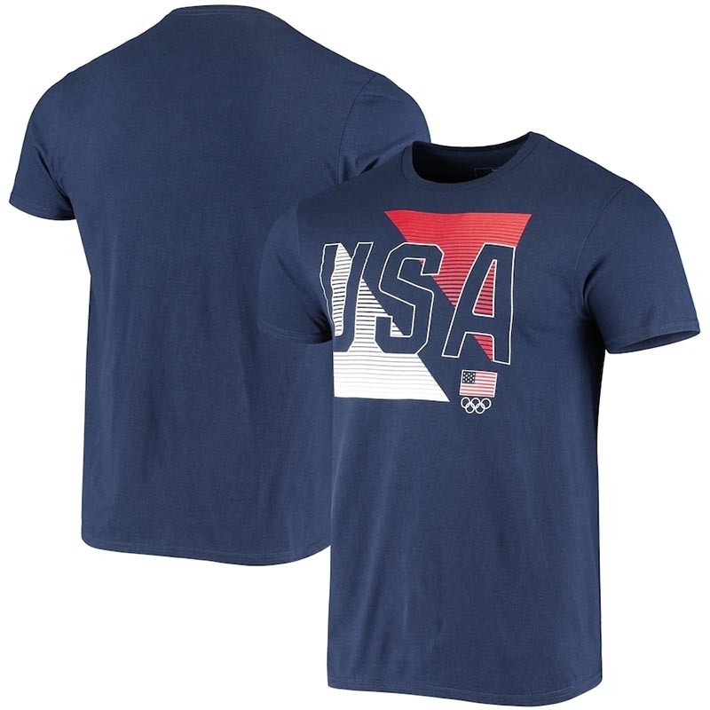 Team USA Diagonal By Line Play Navy T-Shirt