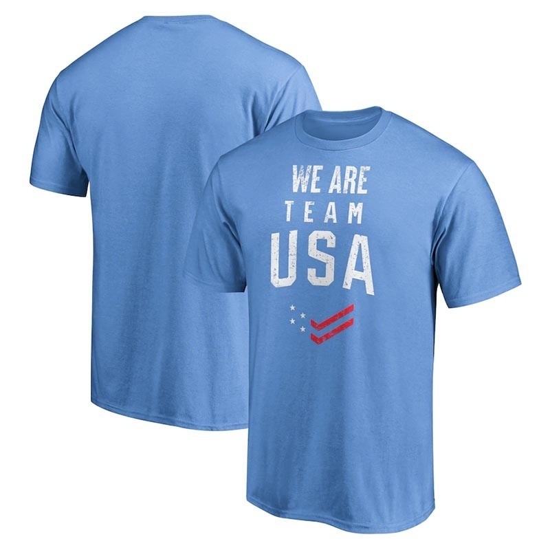 Team USA Fanatics Branded Distressed Blue Stack T-Shirt