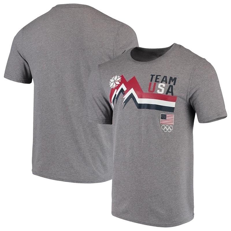 Team USA Peaks Heathered Gray T-Shirt