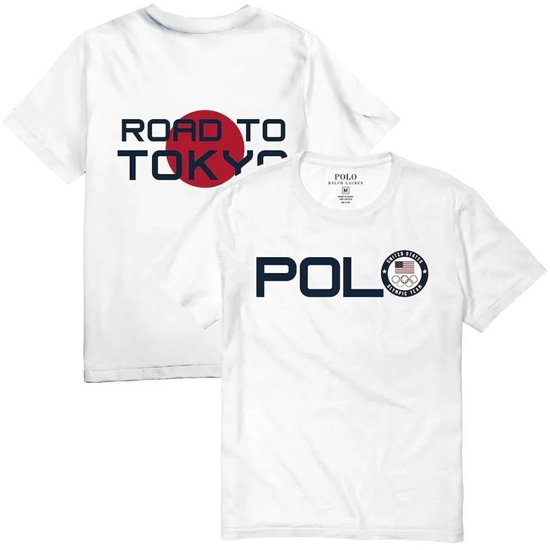 Team USA Polo Ralph Lauren Road to Tokyo Summer Olympic White T-Shirt