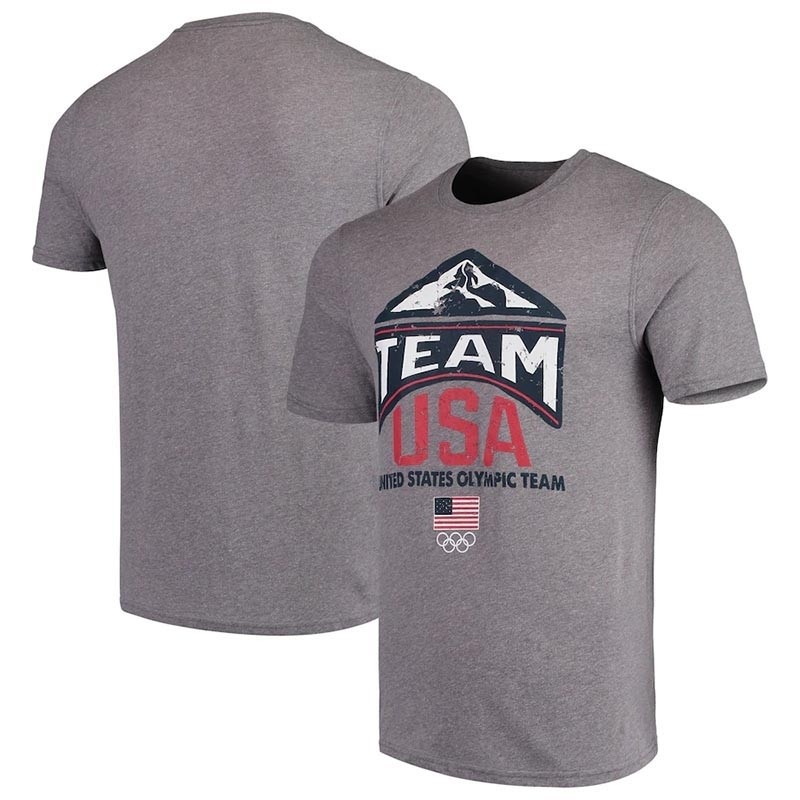 Team USA Window Tri-Blend Heathered Gray T-Shirt