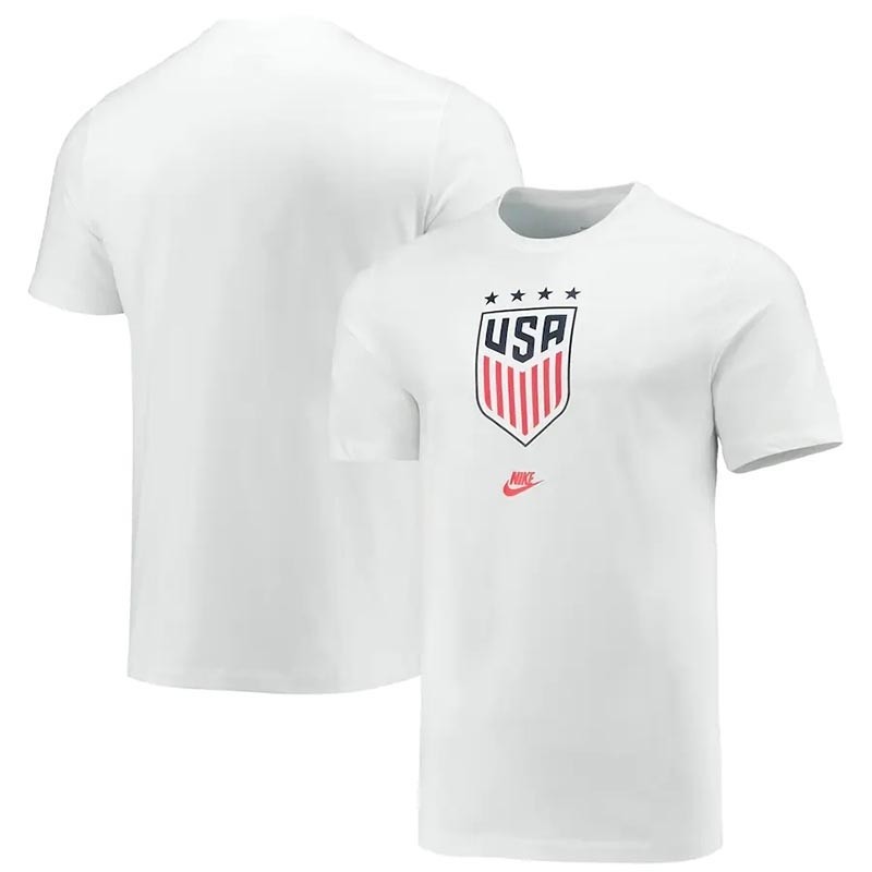 USWNT Nike 4-Star Crest Heathered White T-Shirt