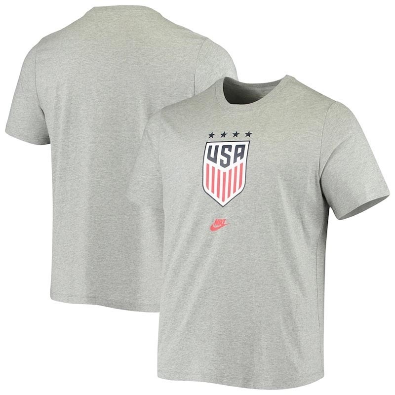 USWNT Nike 4-Star Crest Heathered Gray T-Shirt