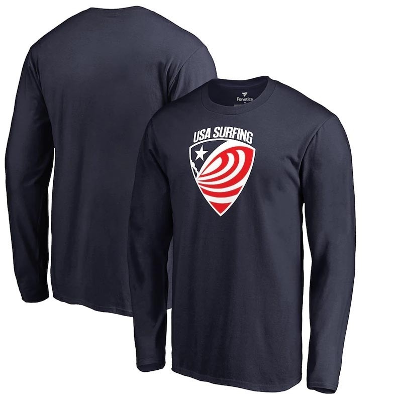 USA Surfing Fanatics Branded Primary Logo Long Sleeve Navy T-Shirt