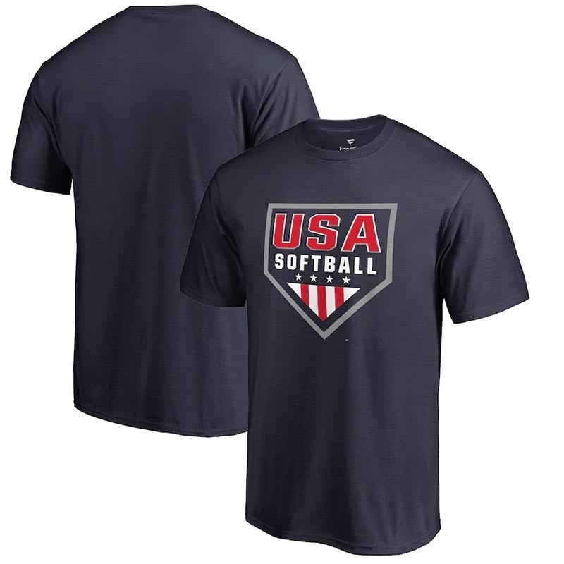 USA Softball Fanatics Branded Primary Logo Navy T-Shirt