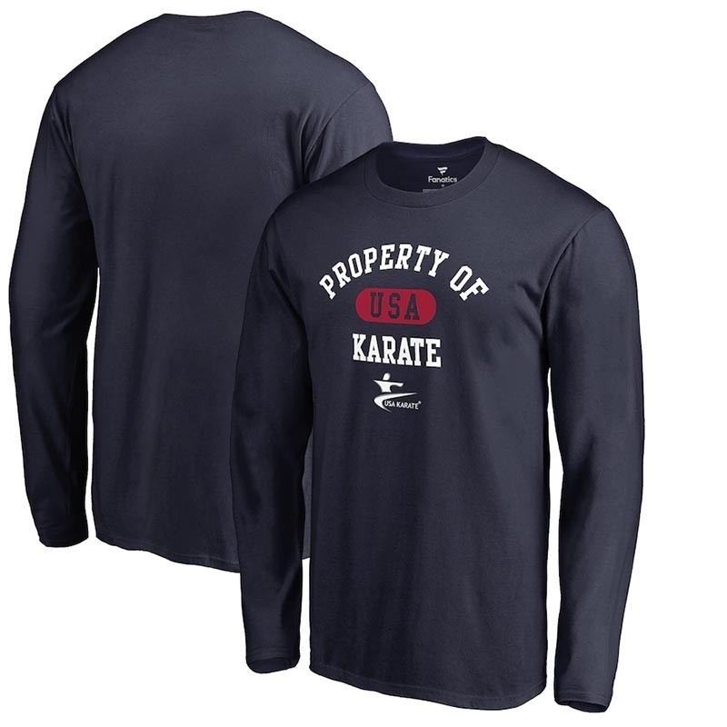 USA Karate Fanatics Branded Property Of Long Sleeve Navy T-Shirt