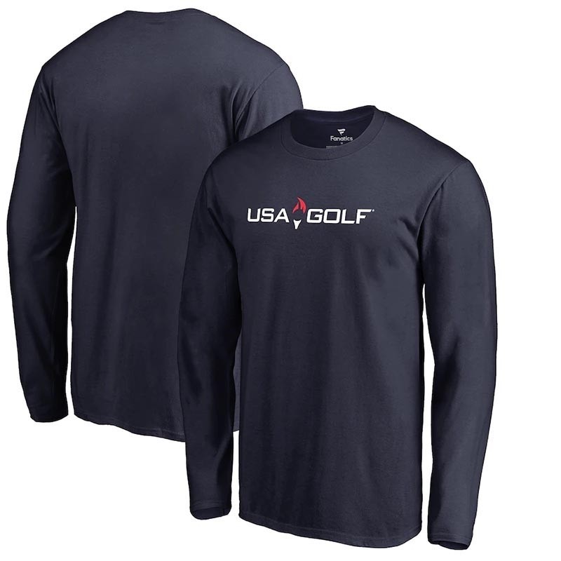 USA Golf Fanatics Branded Primary Logo Long Sleeve Navy T-Shirt