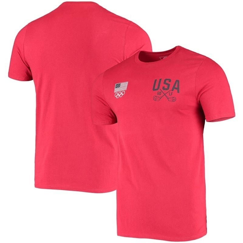 USA Golf Cross Clubs Red T-Shirt