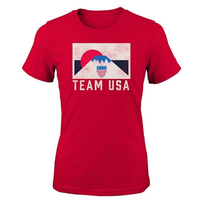 Team USA Women's 2020 Olympics Retro Sun Red T-Shirt